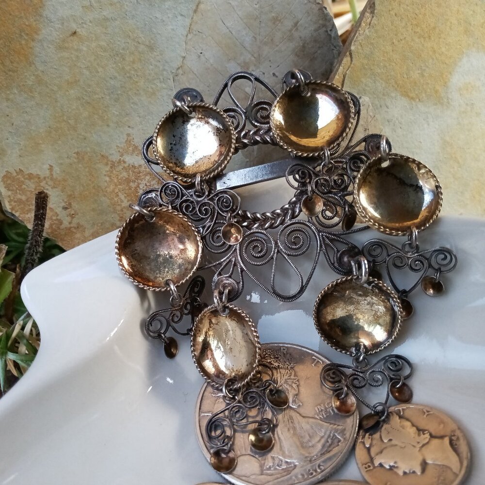 Antique Norwegian 830 Silver Solje Wedding Brooch